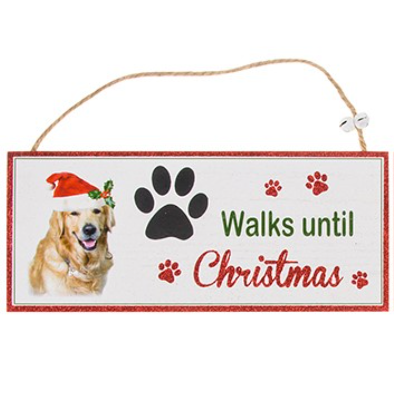 Walks Until Christmas Oblong Plaque
